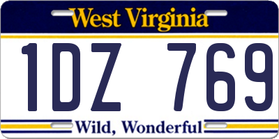 WV license plate 1DZ769