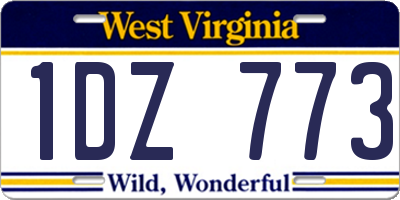 WV license plate 1DZ773
