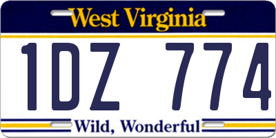 WV license plate 1DZ774