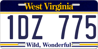 WV license plate 1DZ775