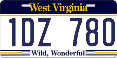 WV license plate 1DZ780