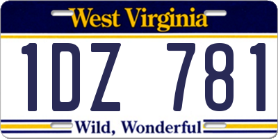 WV license plate 1DZ781