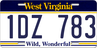 WV license plate 1DZ783