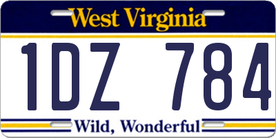 WV license plate 1DZ784