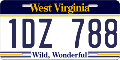 WV license plate 1DZ788