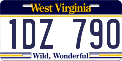 WV license plate 1DZ790