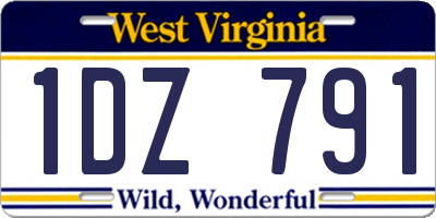 WV license plate 1DZ791