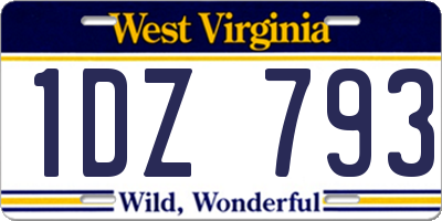 WV license plate 1DZ793
