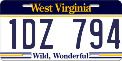 WV license plate 1DZ794