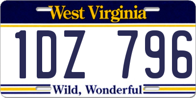 WV license plate 1DZ796