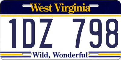 WV license plate 1DZ798