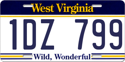 WV license plate 1DZ799