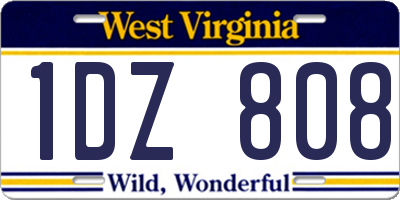 WV license plate 1DZ808