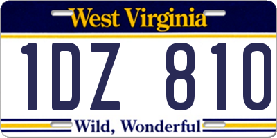 WV license plate 1DZ810