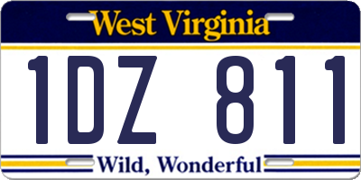 WV license plate 1DZ811