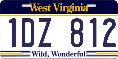 WV license plate 1DZ812