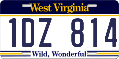 WV license plate 1DZ814