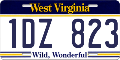 WV license plate 1DZ823