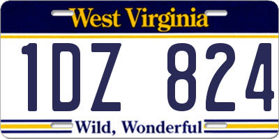 WV license plate 1DZ824