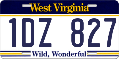 WV license plate 1DZ827