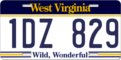WV license plate 1DZ829