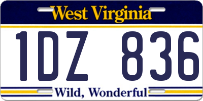 WV license plate 1DZ836