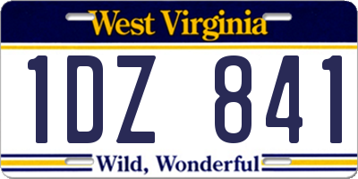 WV license plate 1DZ841