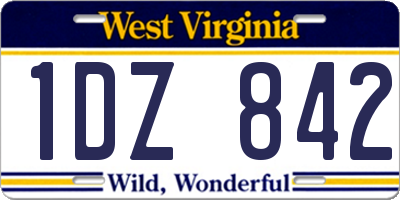 WV license plate 1DZ842