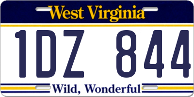 WV license plate 1DZ844