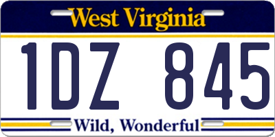 WV license plate 1DZ845