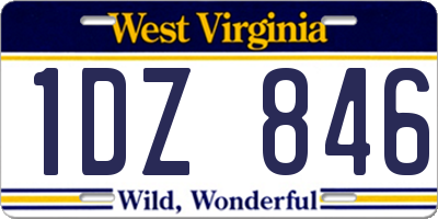WV license plate 1DZ846