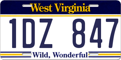 WV license plate 1DZ847