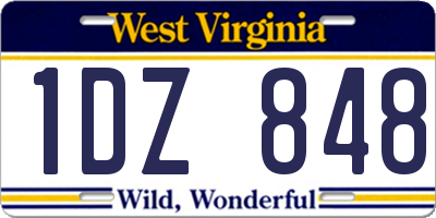 WV license plate 1DZ848
