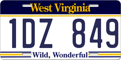 WV license plate 1DZ849