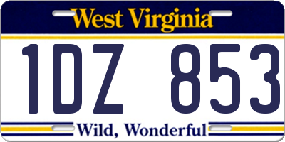 WV license plate 1DZ853