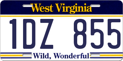 WV license plate 1DZ855