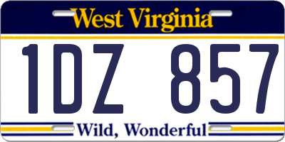 WV license plate 1DZ857