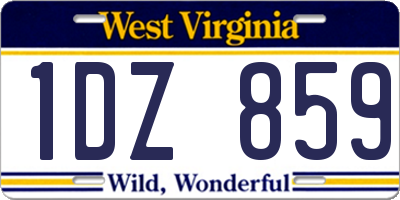 WV license plate 1DZ859