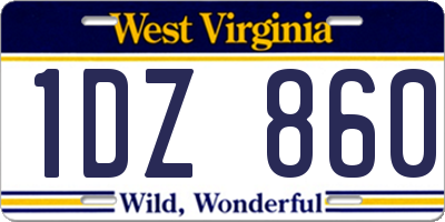WV license plate 1DZ860