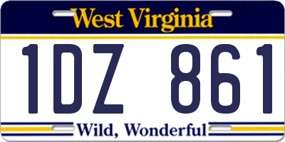 WV license plate 1DZ861
