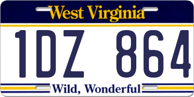 WV license plate 1DZ864