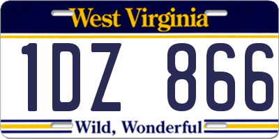 WV license plate 1DZ866