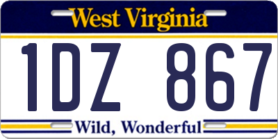 WV license plate 1DZ867