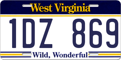 WV license plate 1DZ869
