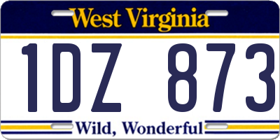 WV license plate 1DZ873