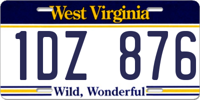 WV license plate 1DZ876