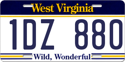 WV license plate 1DZ880