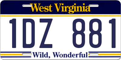 WV license plate 1DZ881