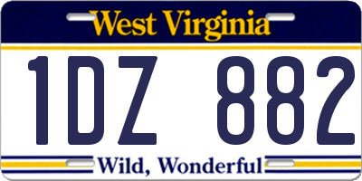 WV license plate 1DZ882