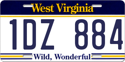 WV license plate 1DZ884